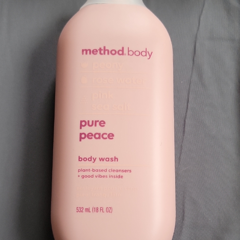 Method Body Pure Peace Body Wash Peony Rose Water Pink Sea Salt 18 Fl Oz